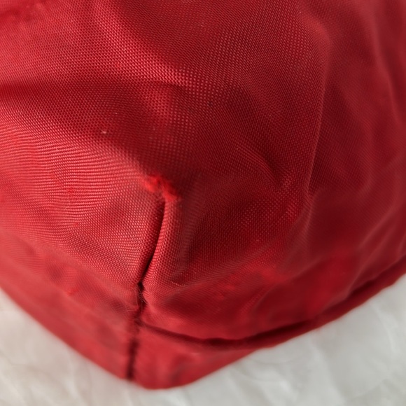 LONGCHAMP  red LE Pliage medium size leather top handle bag. - Picture 13 of 16